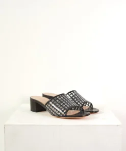 Maryam Nassir Zadeh Agatha Slide Black Basket Weave