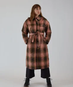 Rachel Comey Era Coat Pink Bottiglia Check Outerwear