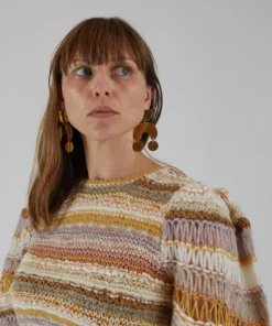 Modern Weaving Jewelry Moon Dancer Earring High Polish Brass