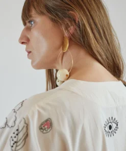 Modern Weaving Orb Hoop Earrings