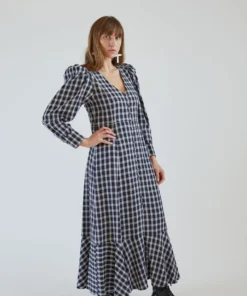 Mr. Larkin Penny Dress Navy Plaid