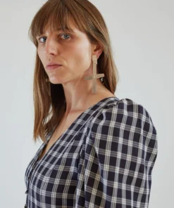 Mr. Larkin Penny Dress Navy Plaid