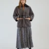 Rachel Comey Herald Coat Charcoal Shearling Outerwear