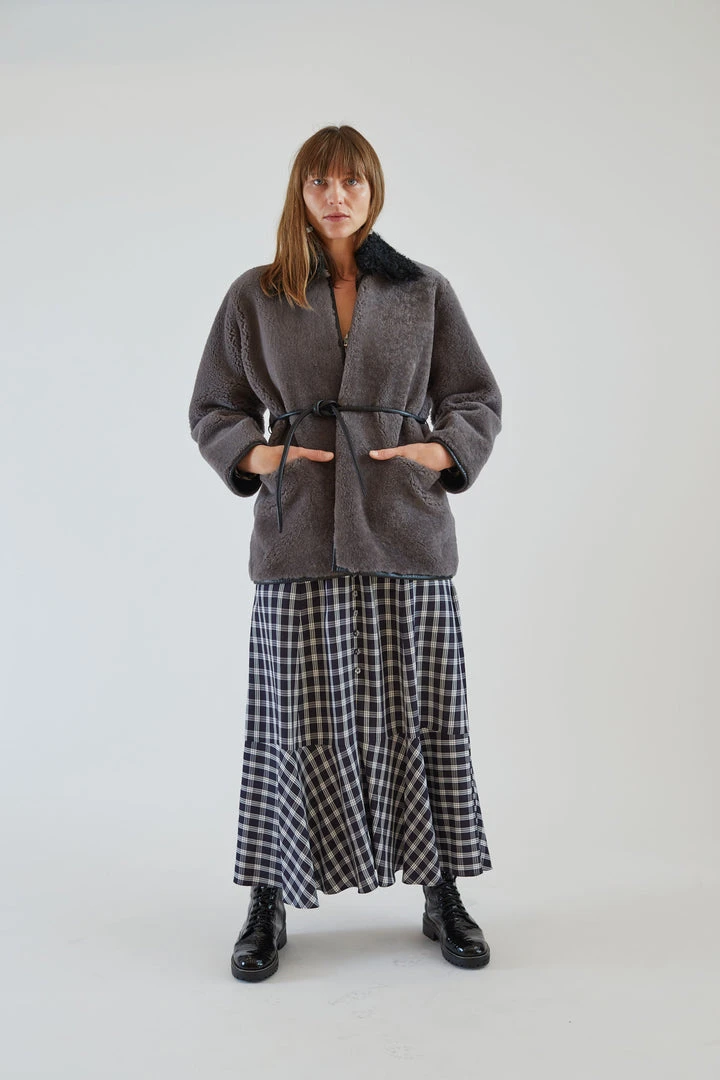 Rachel Comey Herald Coat Charcoal Shearling Outerwear 3 Rachel Comey Herald Coat Charcoal Shearling Outerwear