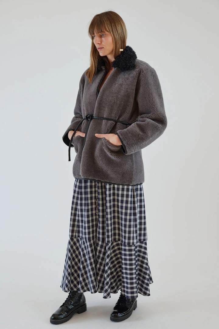 Rachel Comey Herald Coat Charcoal Shearling Outerwear 4 Rachel Comey Herald Coat Charcoal Shearling Outerwear