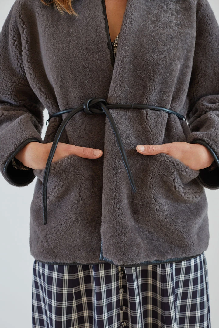 Rachel Comey Herald Coat Charcoal Shearling Outerwear 5 Rachel Comey Herald Coat Charcoal Shearling Outerwear