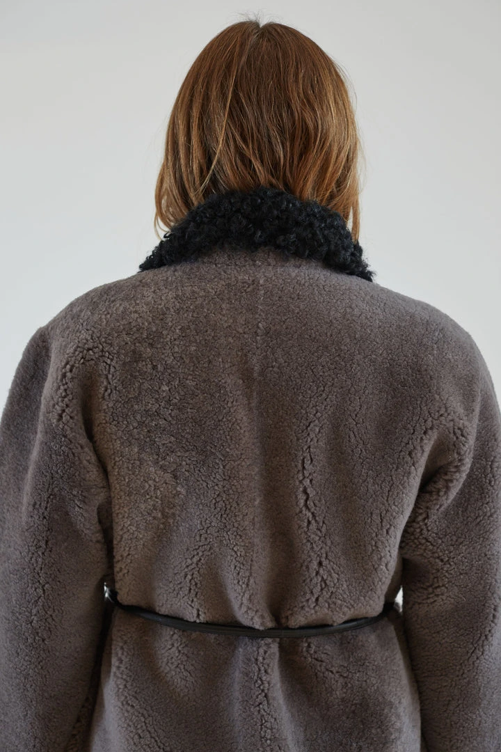 Rachel Comey Herald Coat Charcoal Shearling Outerwear 8 Rachel Comey Herald Coat Charcoal Shearling Outerwear
