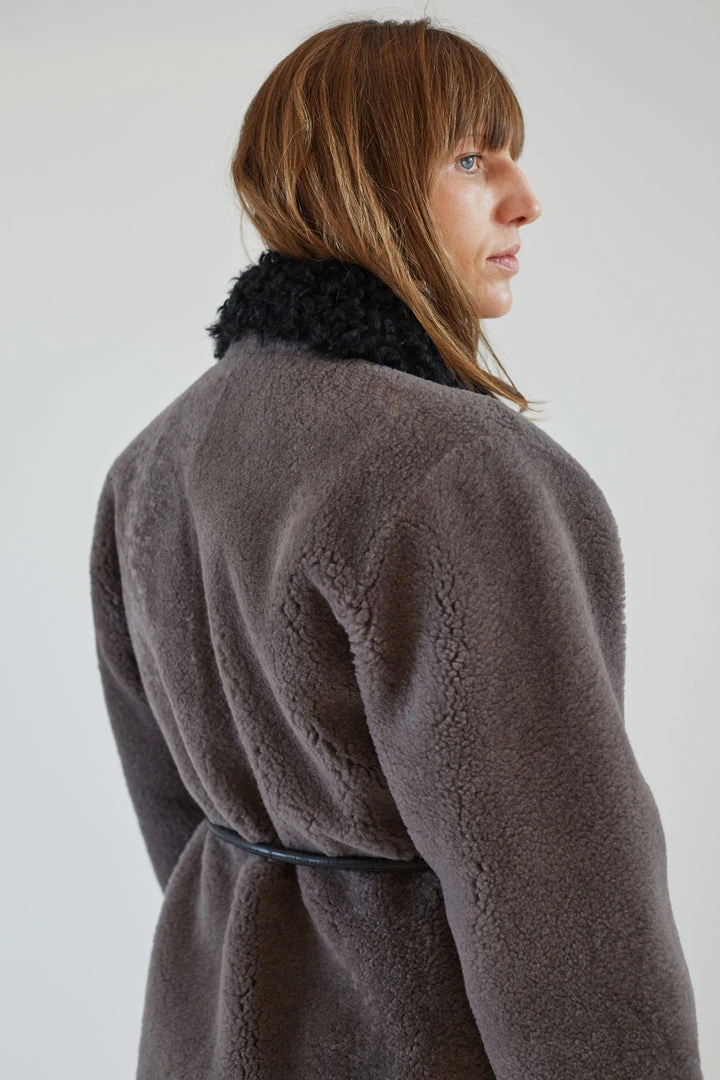 Rachel Comey Herald Coat Charcoal Shearling Outerwear 7 Rachel Comey Herald Coat Charcoal Shearling Outerwear