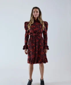 Batsheva Prairie Dress Red Grape Dresses