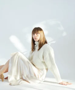 Shaina Mote Sweaters Crop Turtleneck Crema