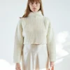 Shaina Mote Sweaters Crop Turtleneck Crema