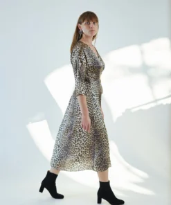 No.6 Dresses Georgia Wrap Dress Leopard Charmeuse 8 No.6 Dresses Georgia Wrap Dress Leopard Charmeuse