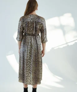 No.6 Dresses Georgia Wrap Dress Leopard Charmeuse 9 No.6 Dresses Georgia Wrap Dress Leopard Charmeuse