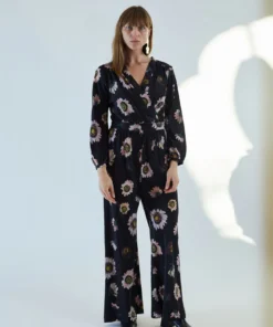 No.6 August Wrap Jumpsuit Black Autumn Daisy Jumpsuits