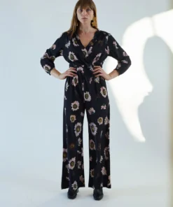No.6 August Wrap Jumpsuit Black Autumn Daisy Jumpsuits