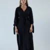 Natalie Martin Dresses Danika Long Sleeve Dress Black Silk