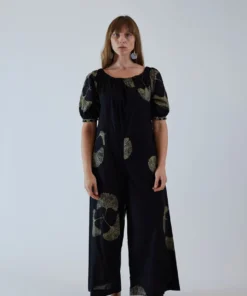 Natalie Martin Sasha Jumpsuit Black Fan Batik Jumpsuits