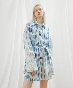 Nanushka Keiko Shirt Dress Bio Indigo