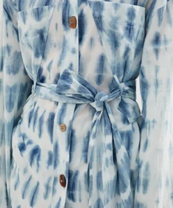 Nanushka Keiko Shirt Dress Bio Indigo