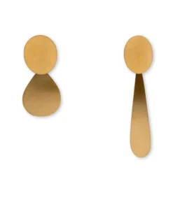 Annie Costello Brown Cameo Earrings Gold Jewelry