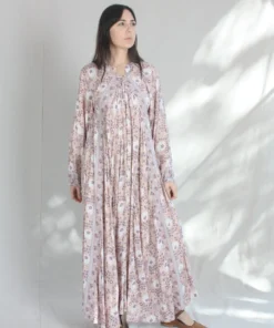 Natalie Martin Fiore Maxi Dress Vintage Flowers Amethyst