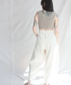 Cordera New Arrivals Linen Curved Pants Natural