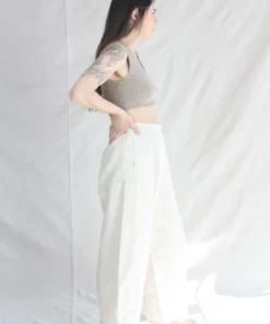 Cordera New Arrivals Linen Curved Pants Natural