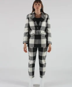 Mara Hoffman Tatum Jacket Black And Cream Plaid Jackets