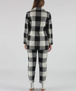 Mara Hoffman Tatum Jacket Black And Cream Plaid Jackets