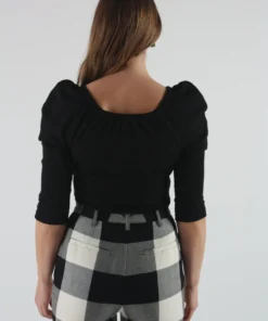 Mara Hoffman Dita Pant Black And Cream Plaid Pants