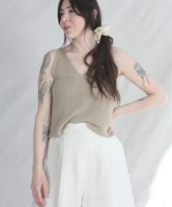 Cordera Linen Tank Top Toasted