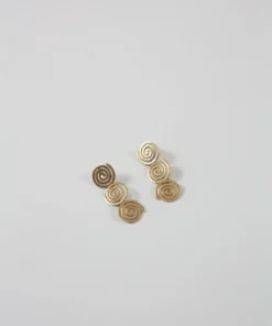 Modern Weaving Jewelry Triple Stacked Coil Earring Brass