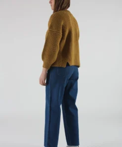 Micaela Greg Notched Hem Sweater Ochre Sweaters