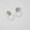 Modern Weaving Stone Hoops Sterling Silver Jewelry