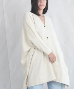 Lauren Manoogian Wide Button Cardigan Natural