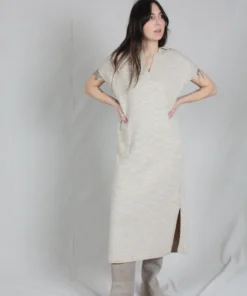 Lauren Manoogian Dresses Collar Caftan Oak Slub