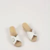 No.6 Abuela Clog On Mid Wedge White