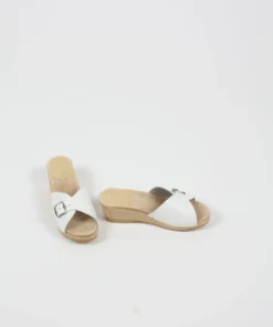 No.6 Abuela Clog On Mid Wedge White