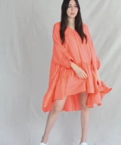 Anaak Airi Mini Dress Fluoro Coral New Arrivals