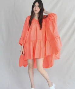 Anaak Airi Mini Dress Fluoro Coral New Arrivals