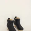 No.6 5'' Pull On Shearling Clog Boot Mid Heel Ink Aviator