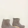 No.6 5'' Pull On Shearling Clog Boot Mid Heel Smoke Suede