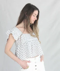 Anaak Shirts And Blouses Cassi Babydoll Natural Calico