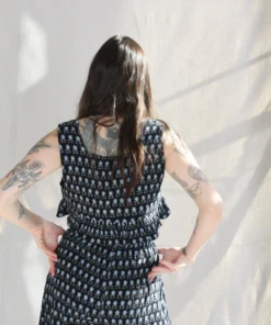 Anaak Ella Ruffle Top Black Lily Floral Tees And Tanks