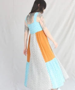 Anaak Priya Blockprint Maxi Dress Bluebell Lily Mix Patchwork New Arrivals