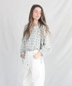 Anaak New Arrivals Laila Button Down Blouse Dogwood