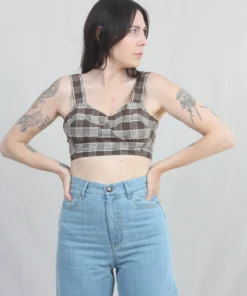 Caron Callahan Vivian Bra Chocolate Plaid New Arrivals