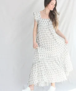 Anaak Samira Blockprint Maxi Dress Dogwood New Arrivals