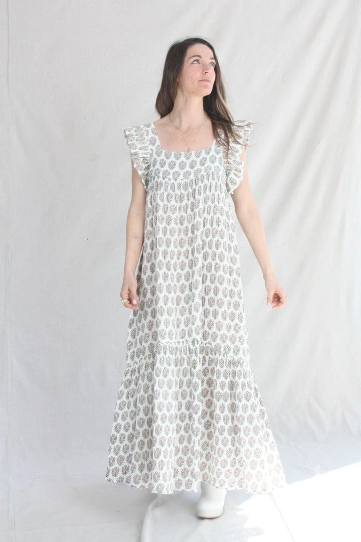 Anaak Samira Blockprint Maxi Dress Dogwood New Arrivals 3 Anaak Samira Blockprint Maxi Dress Dogwood New Arrivals