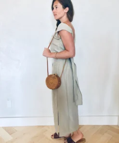 Ozma La Piedra Dress In Stucco Silk Linen Dresses